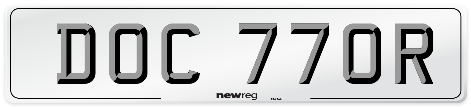 DOC 770R Number Plate from New Reg